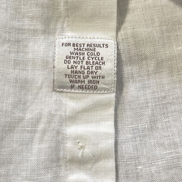 Peter Millar Crown Cool 100% Pure Linen LS Button Up Shirt White XL Men MINT - Picture 4 of 8